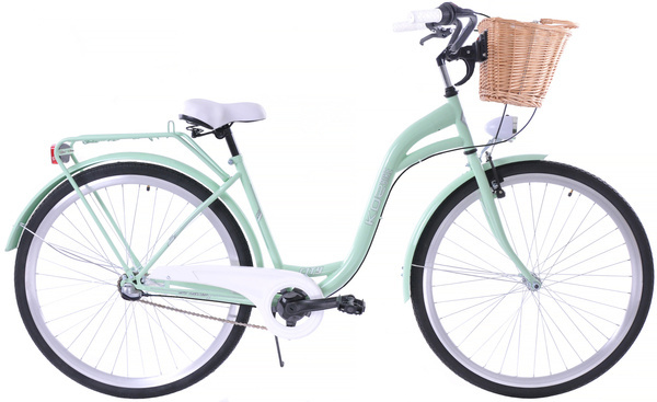 Rower miejski 28 damski Kozbike (K16) mięta 3 biegi (2L2)