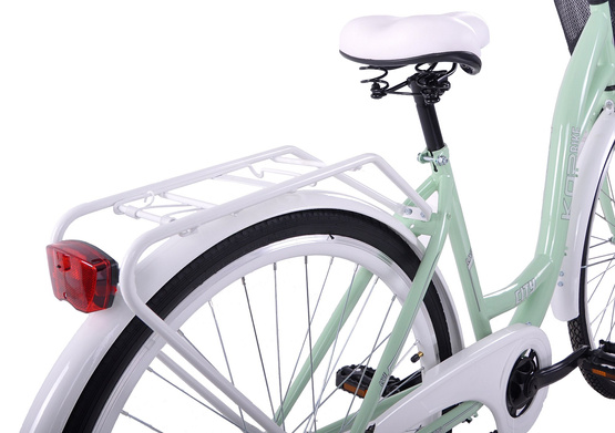 (K30) Rower miejski damski Kozbike 28 S1 miętowo-biały (2P2)