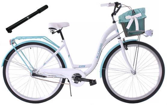Rower miejski 28 Kozbike (K21) 3S biało-morski (przerzutka Sturmey Archer) (J8)