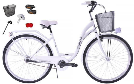 K25 Rower miejski Kozbike 28 3bieg biały (przerzutka Sturmey Archer) (J8)