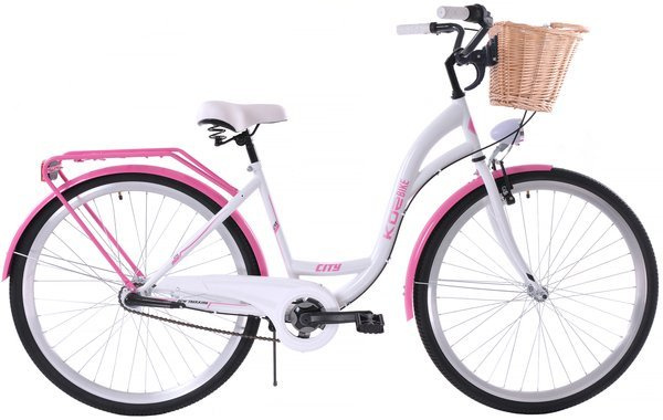 K19 Rower miejski Kozbike 28 3bieg biało-różowy  (przerzutka Sturmey Archer) (J9)