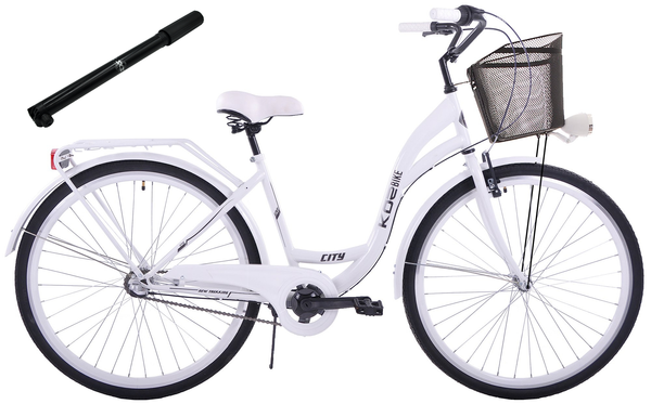 Rower miejski 26 damski Kozbike K25 3S biały (2L3)