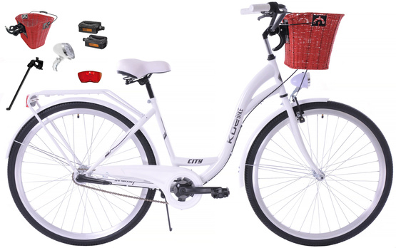 K25 Rower miejski Kozbike 28 3bieg biały (przerzutka Sturmey Archer) (J8)