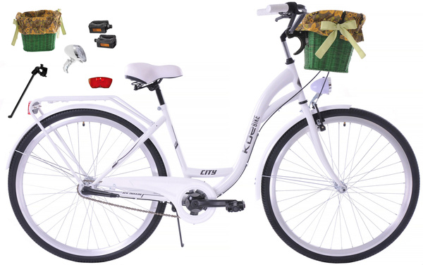 K25 Rower miejski Kozbike 28 3bieg biały (przerzutka Sturmey Archer) (J8)