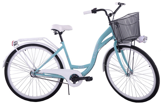 (K24) Rower miejski damski Kozbike 28 morsko biały 3B (J9)