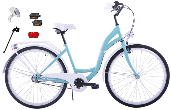 (K24) Rower miejski damski Kozbike 28 morsko biały 3B (J9)