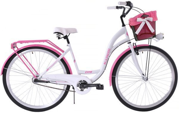 K19 Rower miejski Kozbike 28 3bieg biało-różowy  (przerzutka Sturmey Archer) (J9)