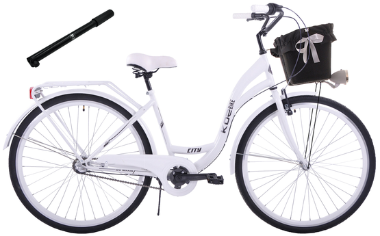 Rower miejski 26 damski Kozbike K25 3S biały (2L3)