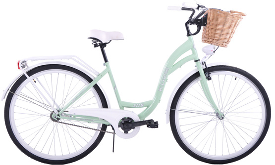 (K30) Rower miejski damski Kozbike 28 S1 miętowo-biały (2P2)