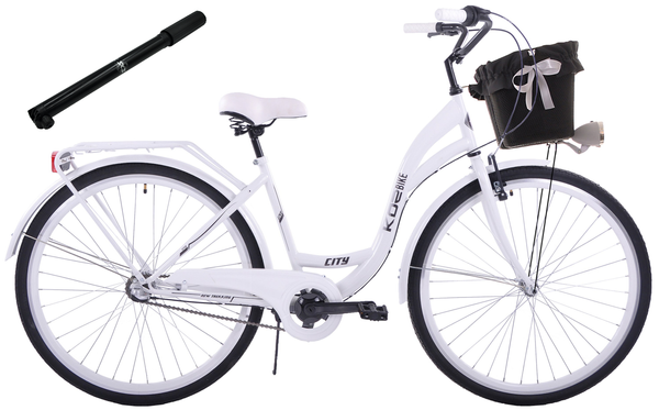 Rower miejski 26 damski Kozbike K25 3S biały (2L3)