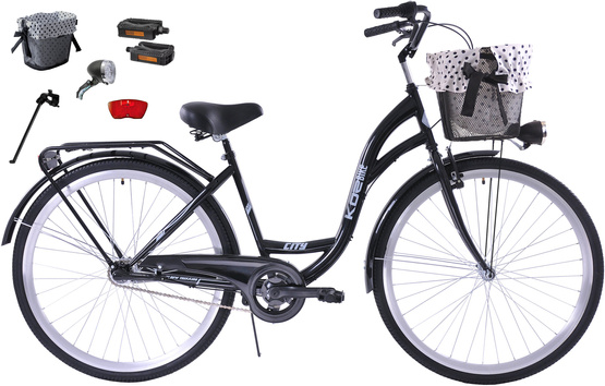 Rower miejski 28 Kozbike (K14) 3S czarny (czarne opony, przerzutka Sturmey Archer) (J7,J8)