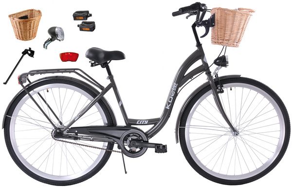 K3 Rower miejski Kozbike 28 3biegi grafitowy  (przerzutka Sturmey Archer) (J11)