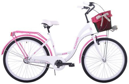 (26K19-S3CZ) Rower miejski damski 26 Kozbike biało-różowy (2L2)