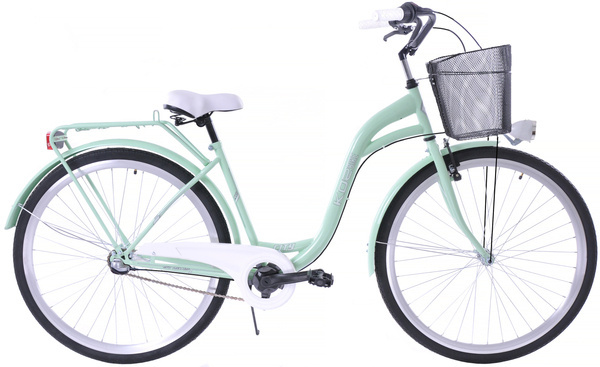 Rower miejski damski 28 Kozbike (K16-S3CZ) mięta 3 biegi