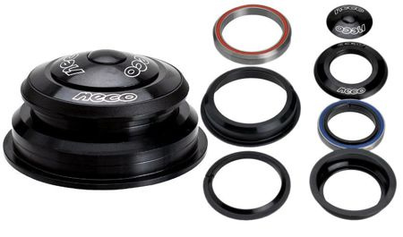 Stery kierownicy NECO półzintegrowane H383 1 1/8"-1.5" tappered czarne maszyna