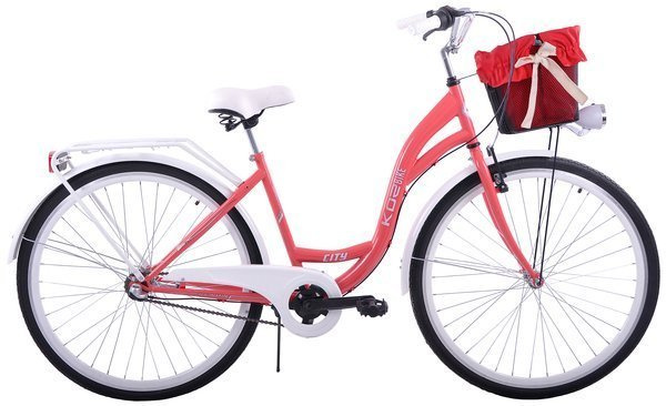 (K28) Rower miejski damski 28 Kozbike 3biegi kolor koral (J1,J11)