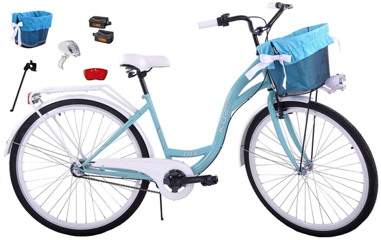 (K24) Rower miejski damski Kozbike 28 morsko biały 3B (J9)