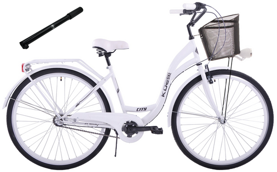 Rower miejski 26 damski Kozbike K25 3S biały (2L3)