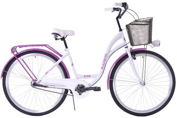 Damski rower miejski 28 Kozbike (K36) 3bieg biało-fioletowy (przerzutka Sturmey Archer) (2P2)
