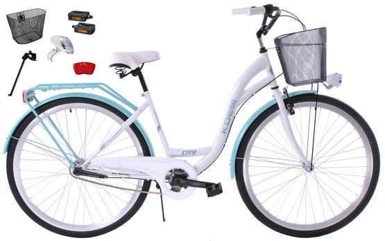 K21 Rower miejski Kozbike 28 3bieg biało-morski (przerzutka Sturmey Archer) (J8)