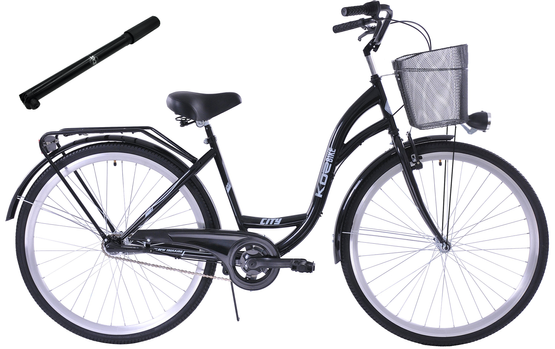 Rower miejski 28 damski Kozbike (K14) 3S czarny (czarne opony, przerzutka Sturmey Archer) (J7,J8)