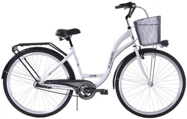 Rower miejski 28 Kozbike (K51) 3S biało-czarny  (przerzutka Sturmey Archer) (J11)