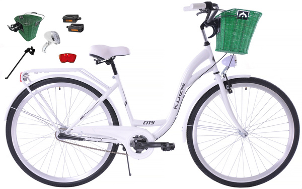 K25 Rower miejski Kozbike 28 3bieg biały (przerzutka Sturmey Archer) (J8)