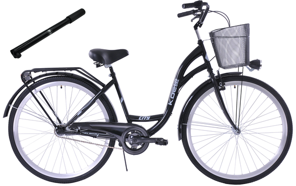 Rower miejski 28 damski Kozbike (K14) 3S czarny  (czarne opony, przerzutka Sturmey Archer) (J7,J8)