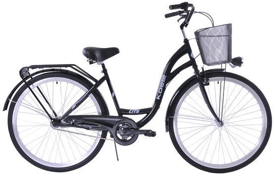 Rower miejski 28 damski Kozbike (K14) 3S czarny  (czarne opony, przerzutka Sturmey Archer) (J7,J8)