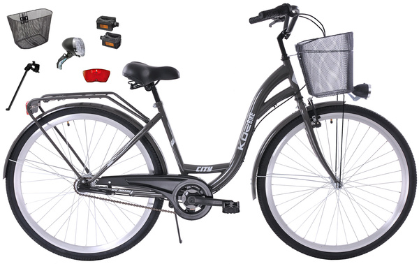 K3 Rower miejski Kozbike 28 3biegi grafitowy  (przerzutka Sturmey Archer) (J11)