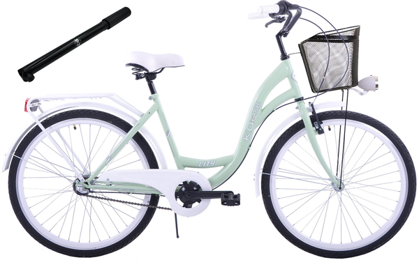 (K30) Rower miejski damski Kozbike 26 miętowo-biały S3 (2P2)