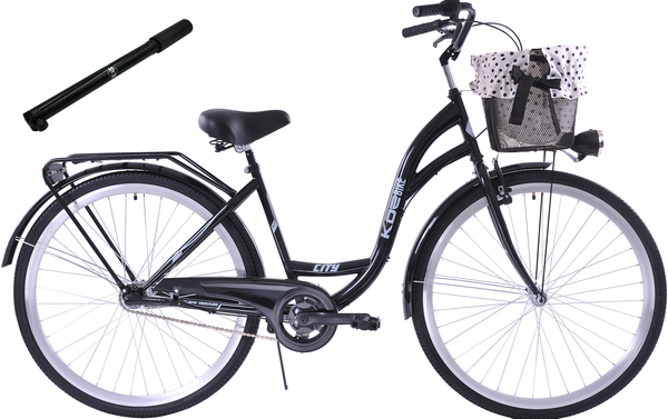 Rower miejski 28 Kozbike (K14) 3S czarny (czarne opony, przerzutka Sturmey Archer) (J7,J8)