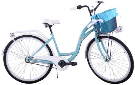 Rower miejski damski 26 Kozbike K24 3 biegi morsko-biały (2P2)