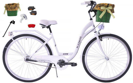 K25 Rower miejski Kozbike 28 3bieg biały (przerzutka Sturmey Archer) (J8)