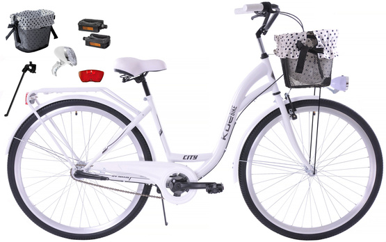 Rower miejski 28 Kozbike K25 3bieg biały (przerzutka Sturmey Archer) (J8)